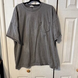 easel Distressed Charcoal Grey Short Sleeve T-Shirt - Size Large